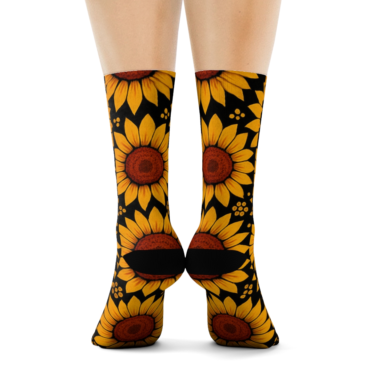Midnight Sunflower Constellation Tessellation custom crew socks
