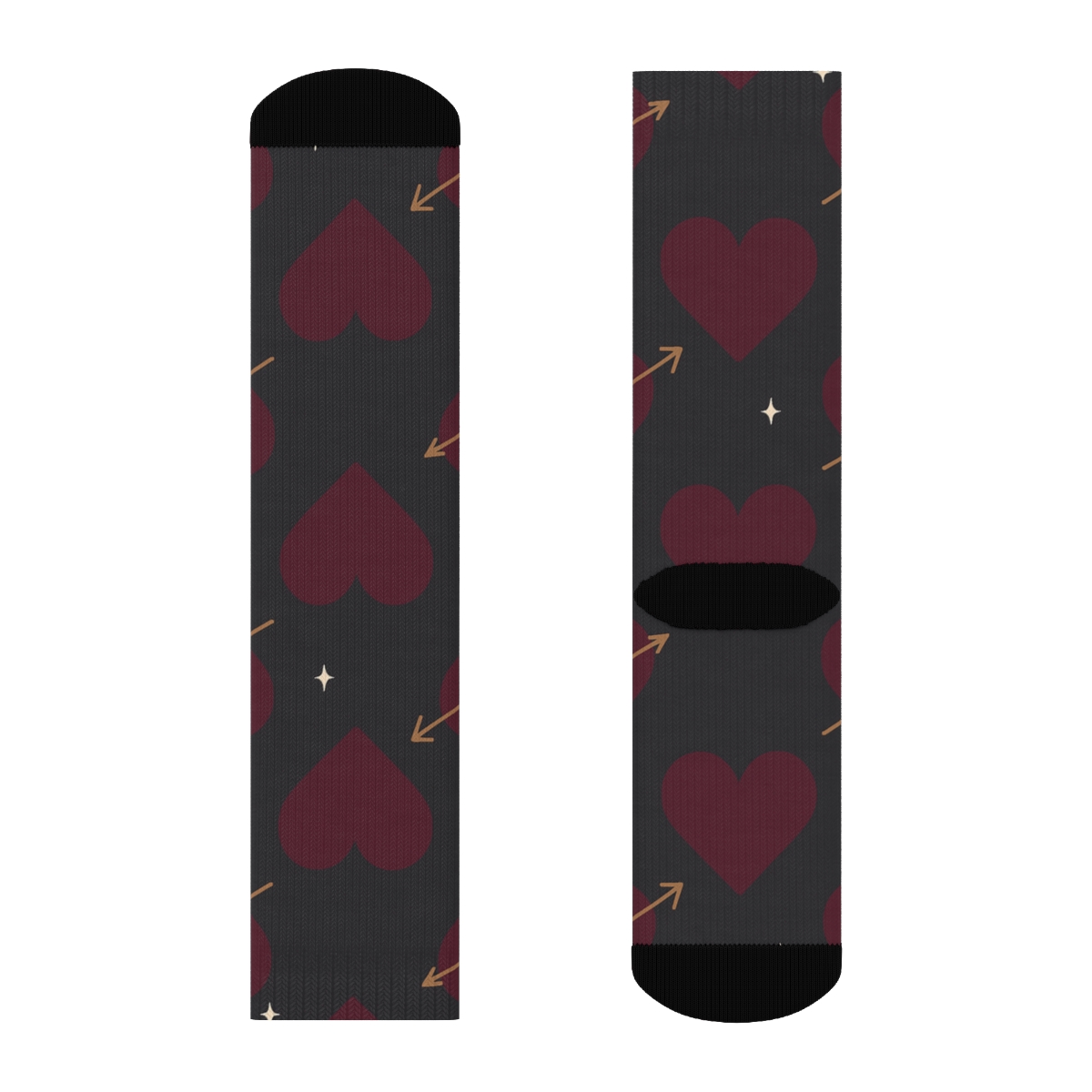 Modern Minimalist Grid With Valentines Heart With Arrow Accent comfortable cotton crew socks