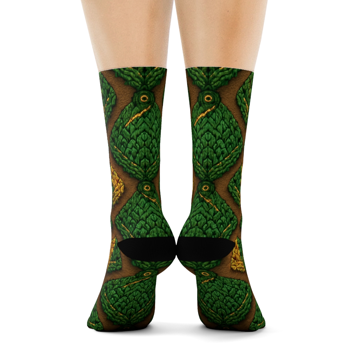 Knitted Illusion Snake Scale Lattice custom crew socks