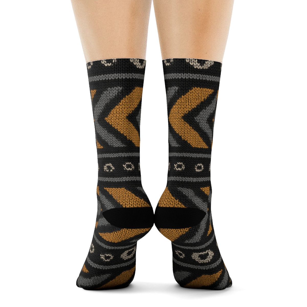 Charcoal Tire Chevron, Truck Driver Crafted designer printed crew socks