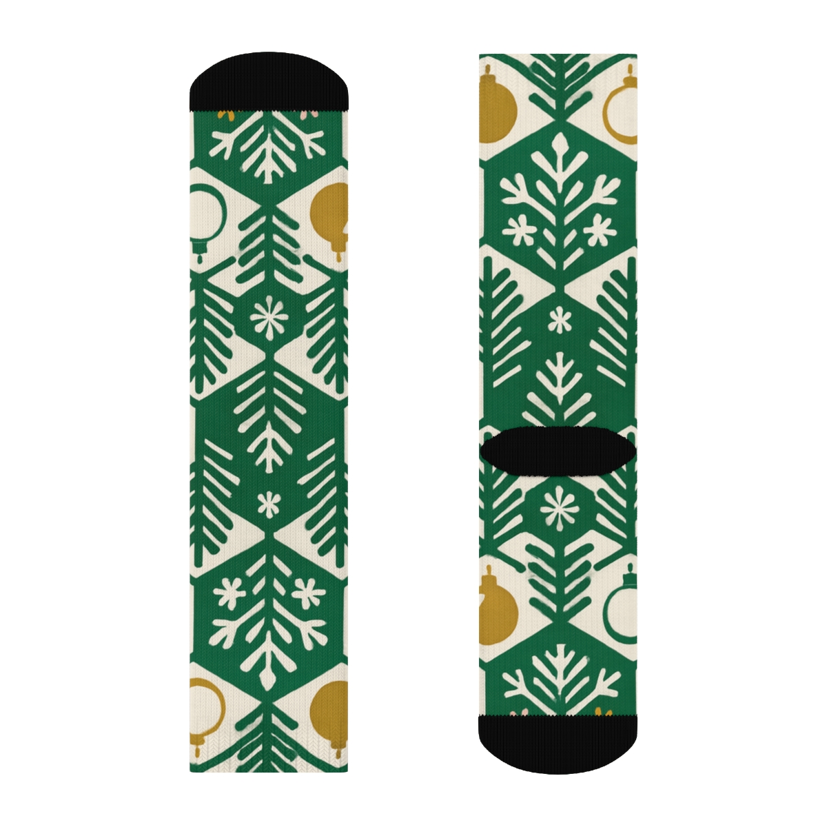 Evergreen Ornament Tessellation premium sports crew socks