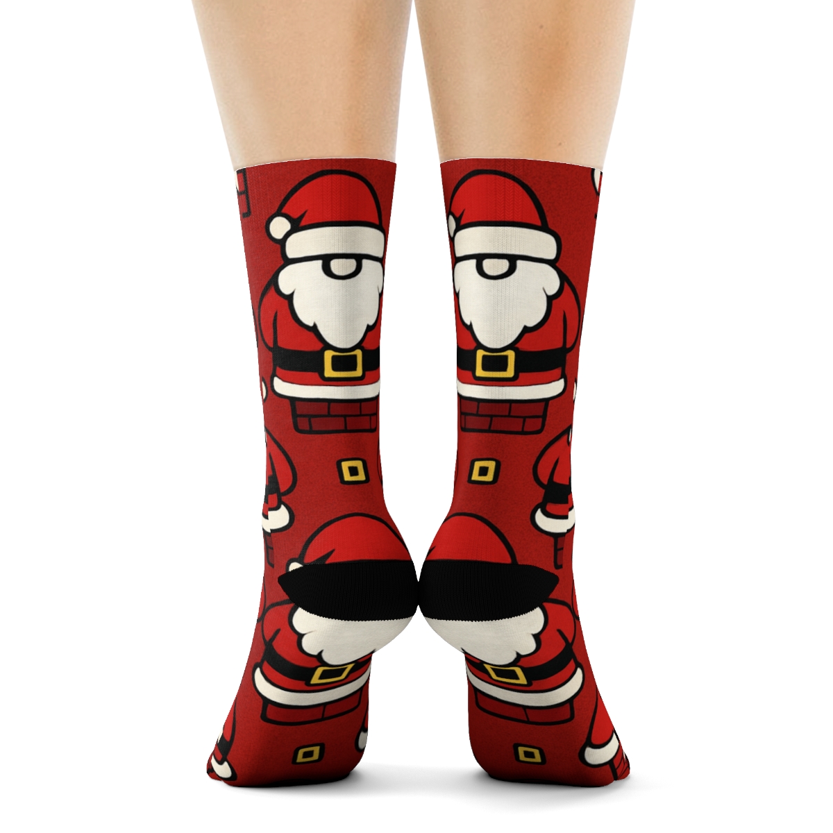 Mirrored Santa Chimney Entry Tiles custom crew socks