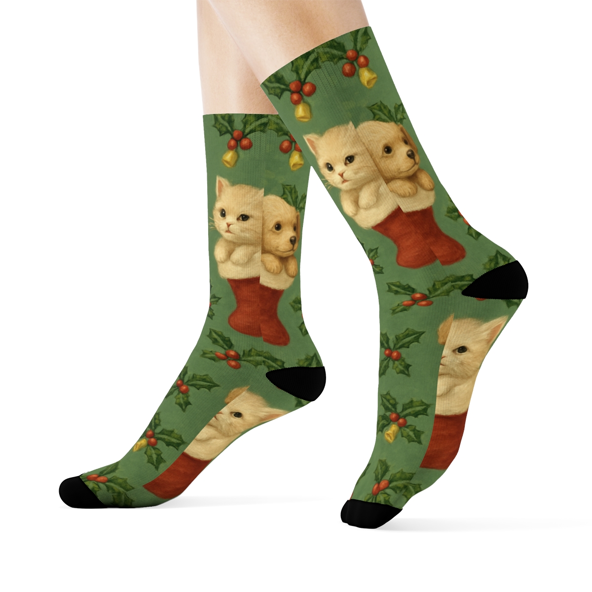 Holiday Pet Stocking Mirror Pair Pattern comfortable cotton crew socks