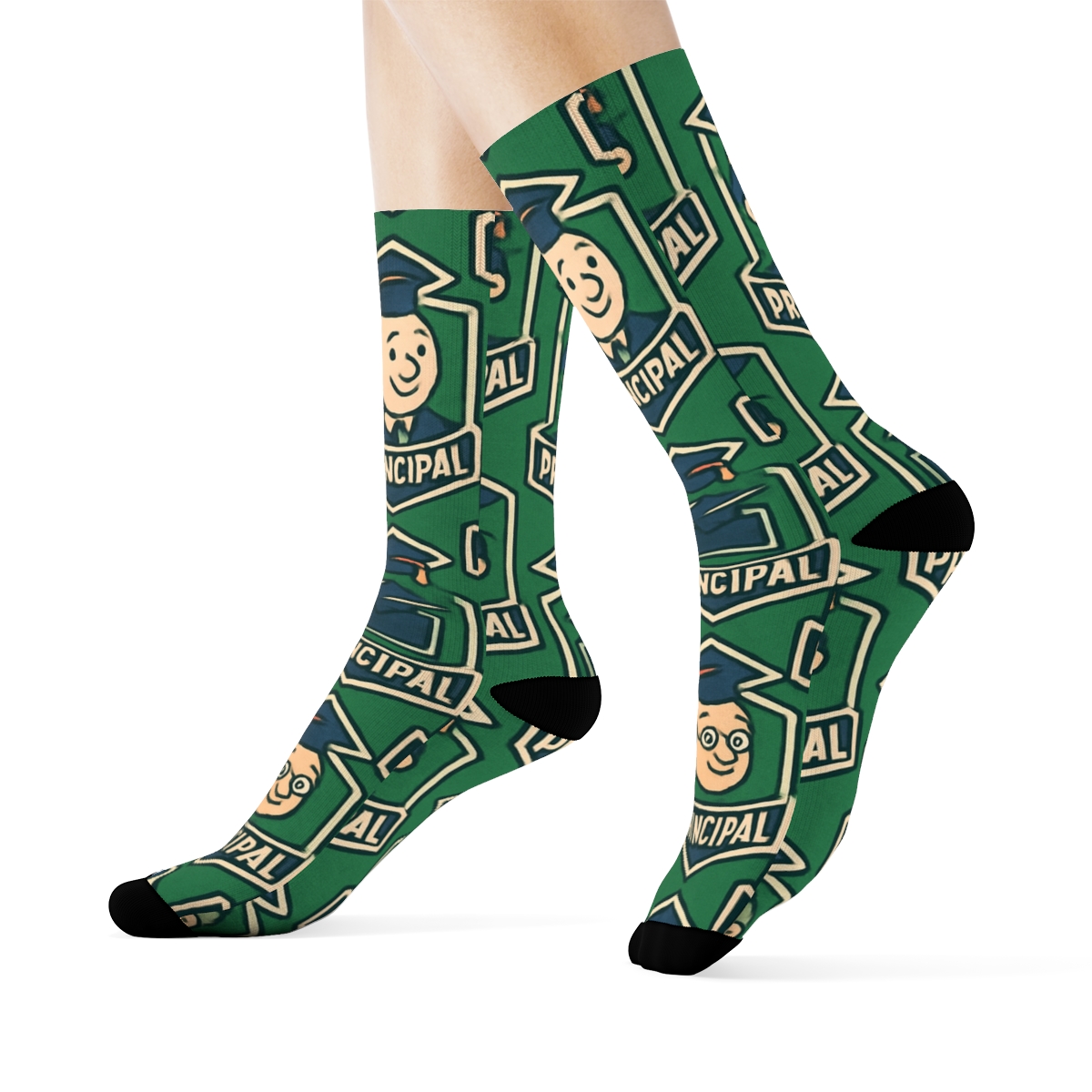 School Principal Badge Tessellation custom crew socks