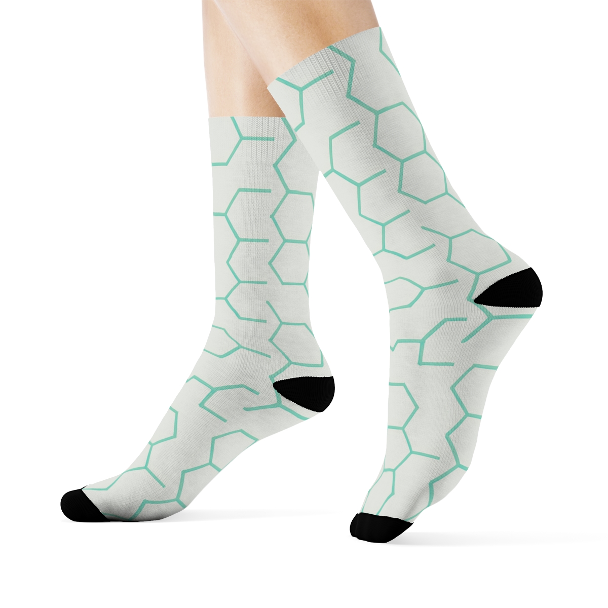 Hex Step Mesh comfortable cotton crew socks