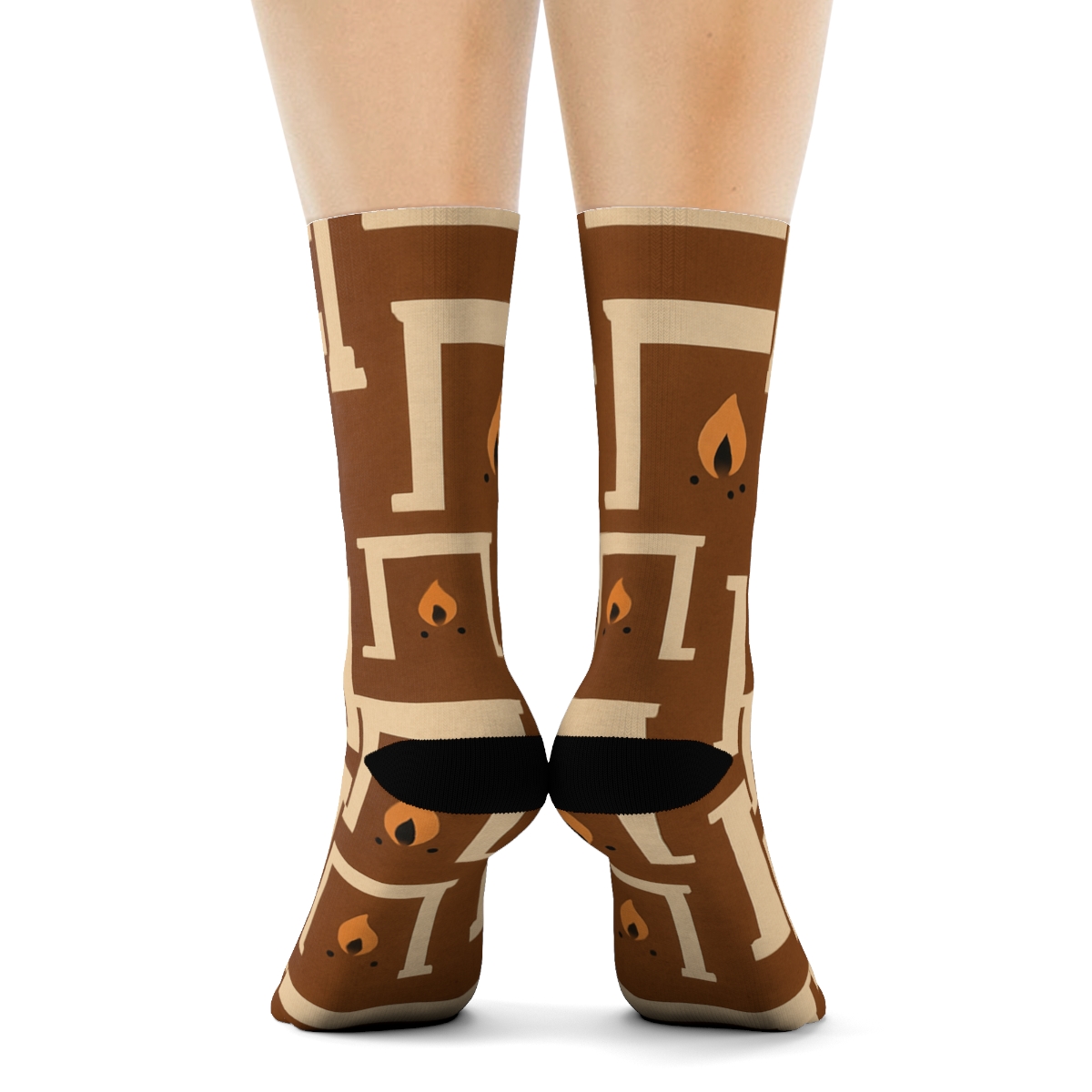 Mantel Silhouette Lattice With Fireplace Glow soft everyday crew socks