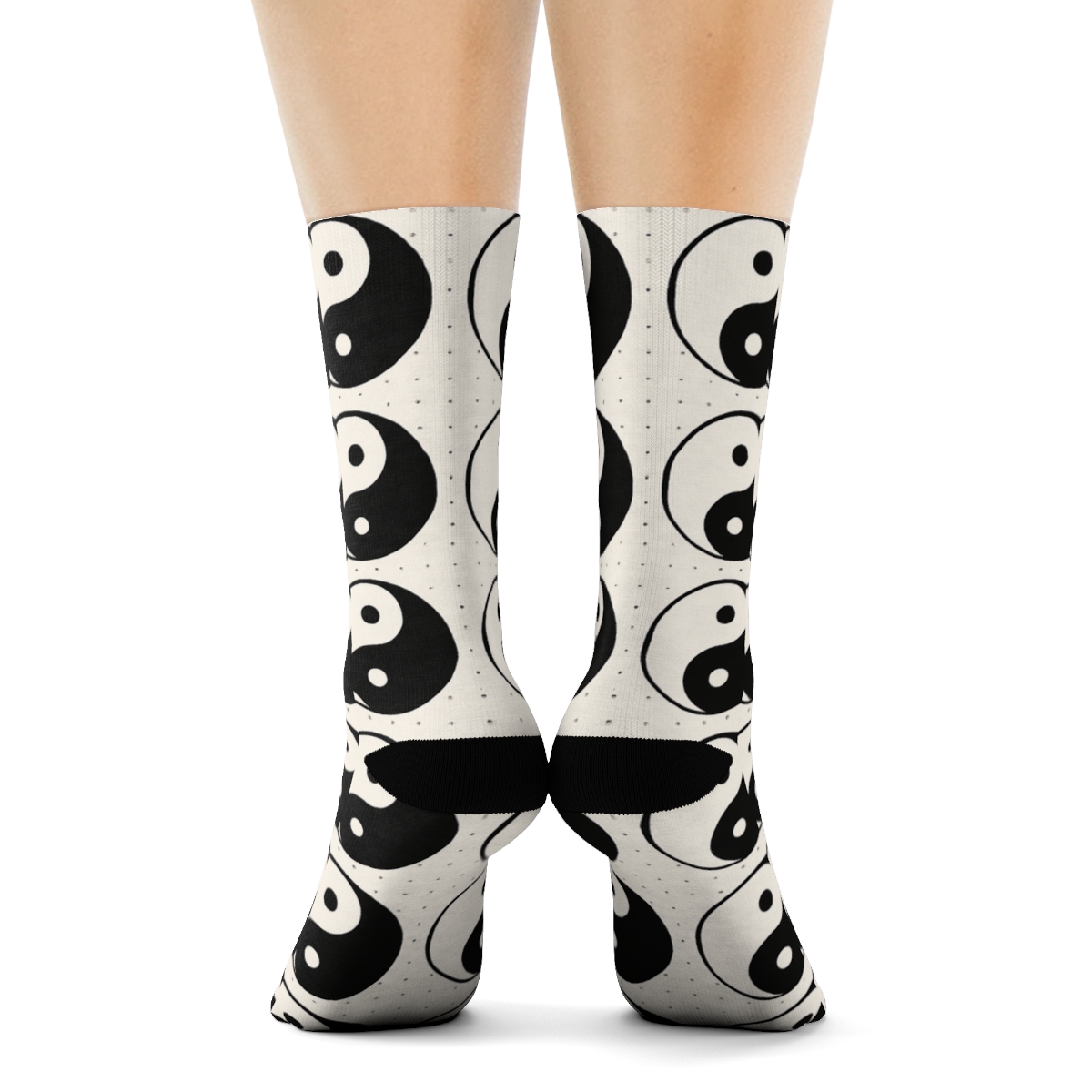 Taijitu Grid Minimal unique graphic crew socks