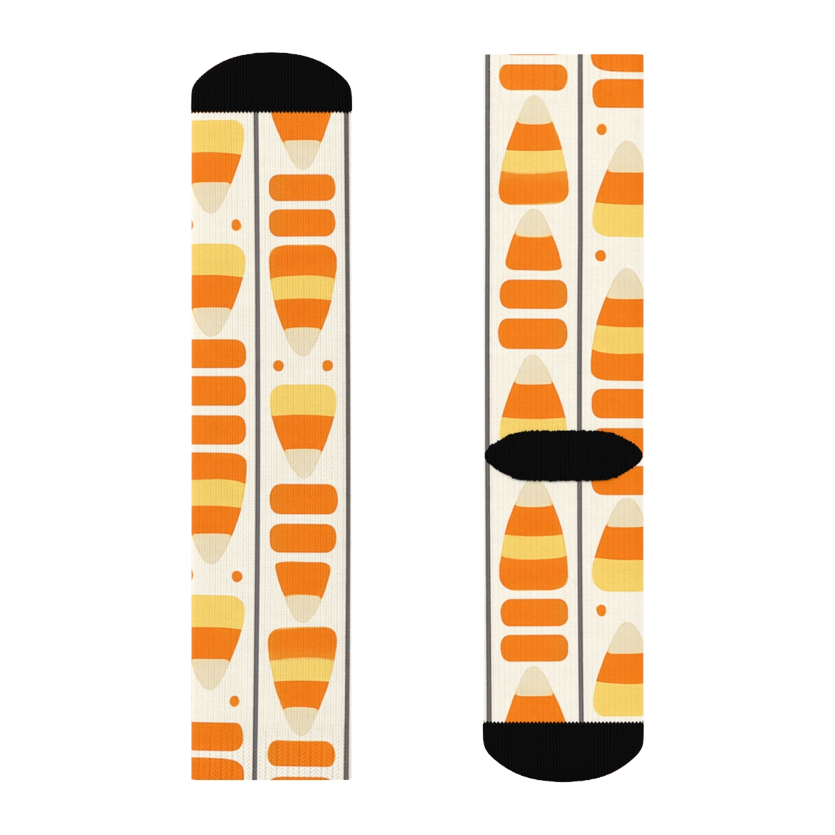 Orange Candy Corn Ladder Stripe On White Background comfortable cotton crew socks