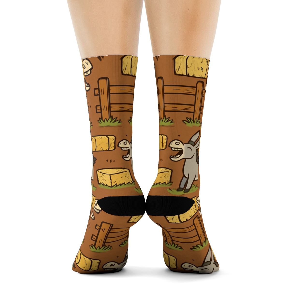 Fencepost Rhythm Donkey Pattern Bands personalized crew socks
