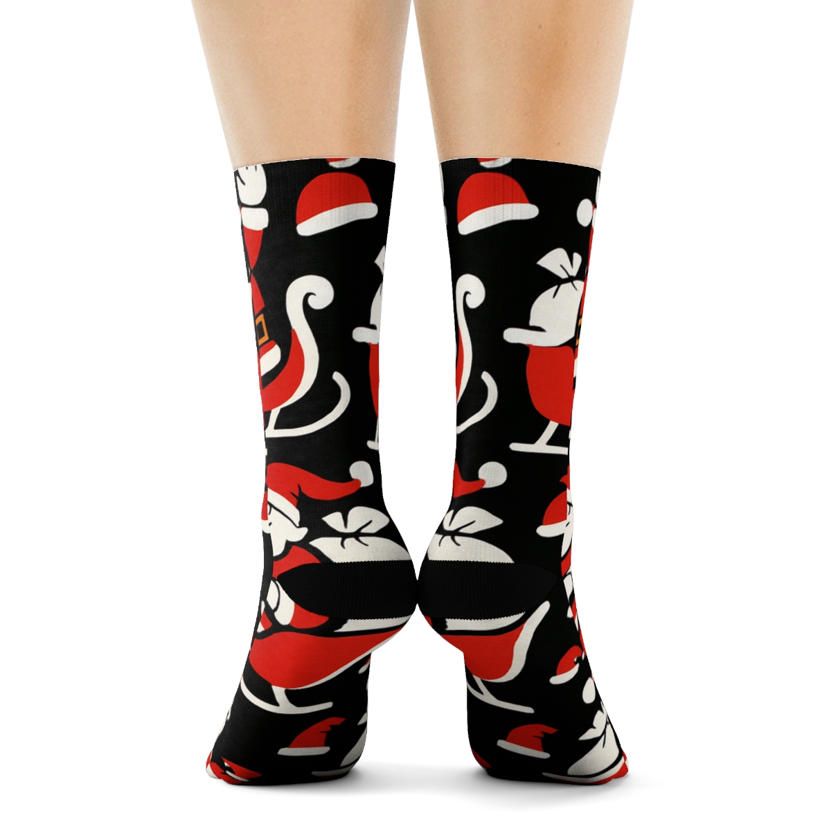 Sleigh Silhouette Array With Santa personalized crew socks