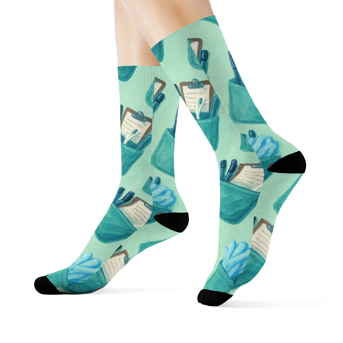 Scrub Pocket Parade With Nurse Tools comfortable cotton crew socks