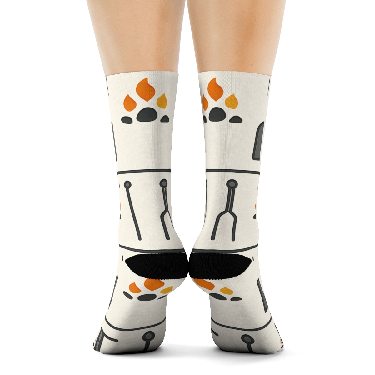 Hearth Tool Bands With Fireplace Rhythm custom crew socks