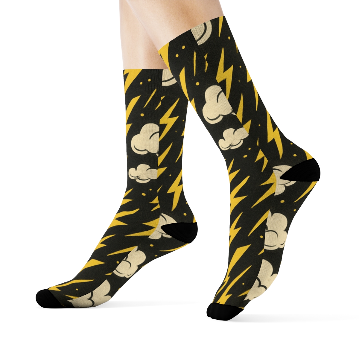 High Voltage Poster Bolt Bands personalized crew socks