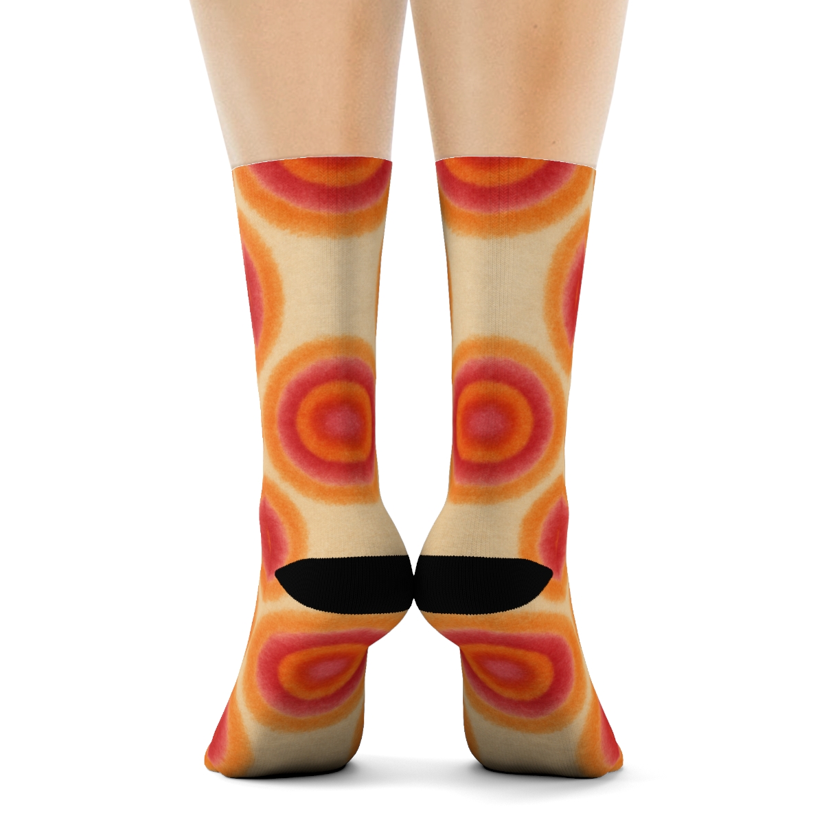 Ombre Ring Progression On Beige Background stylish athletic crew socks