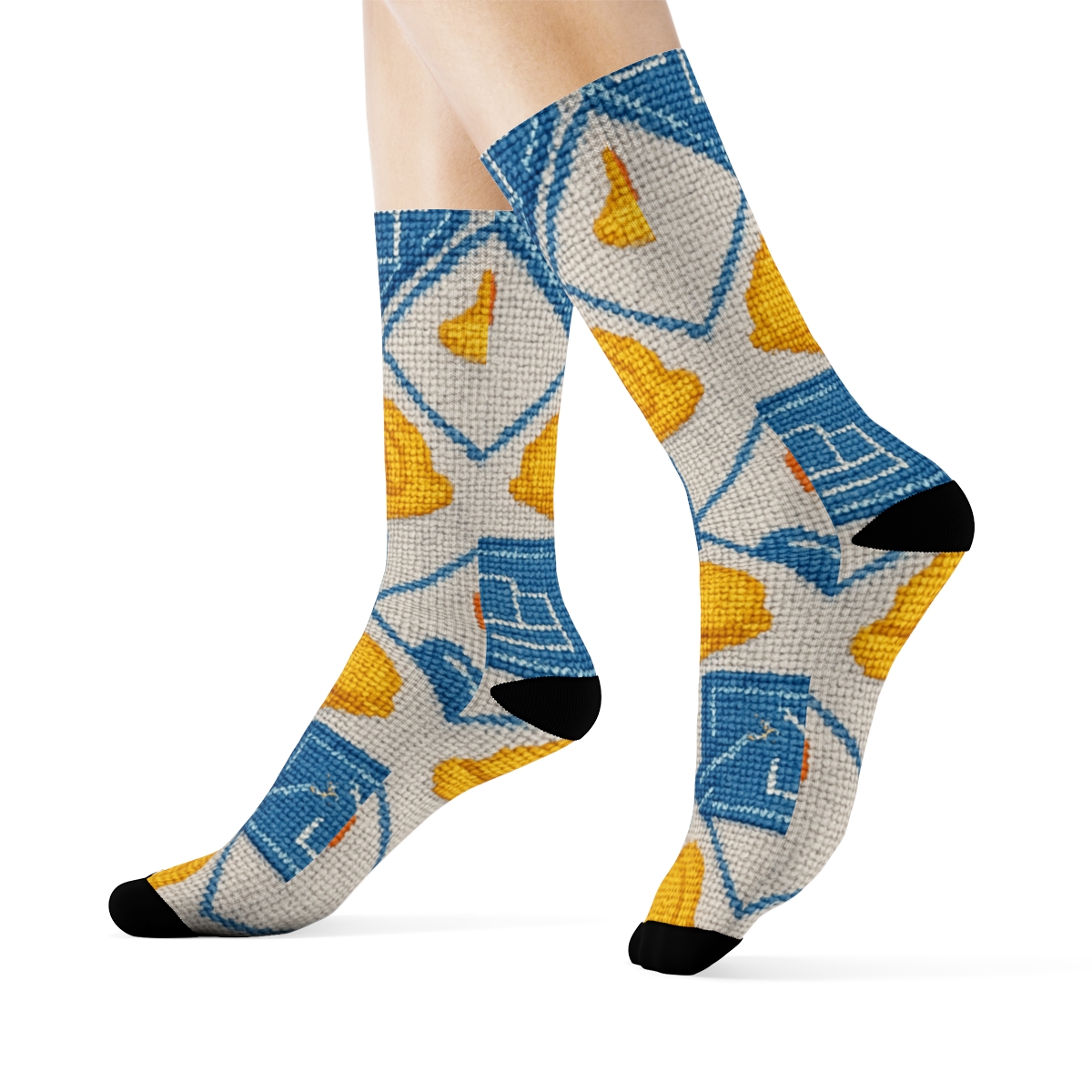 Blueprint Knit Building Inspector Lattice personalized crew socks