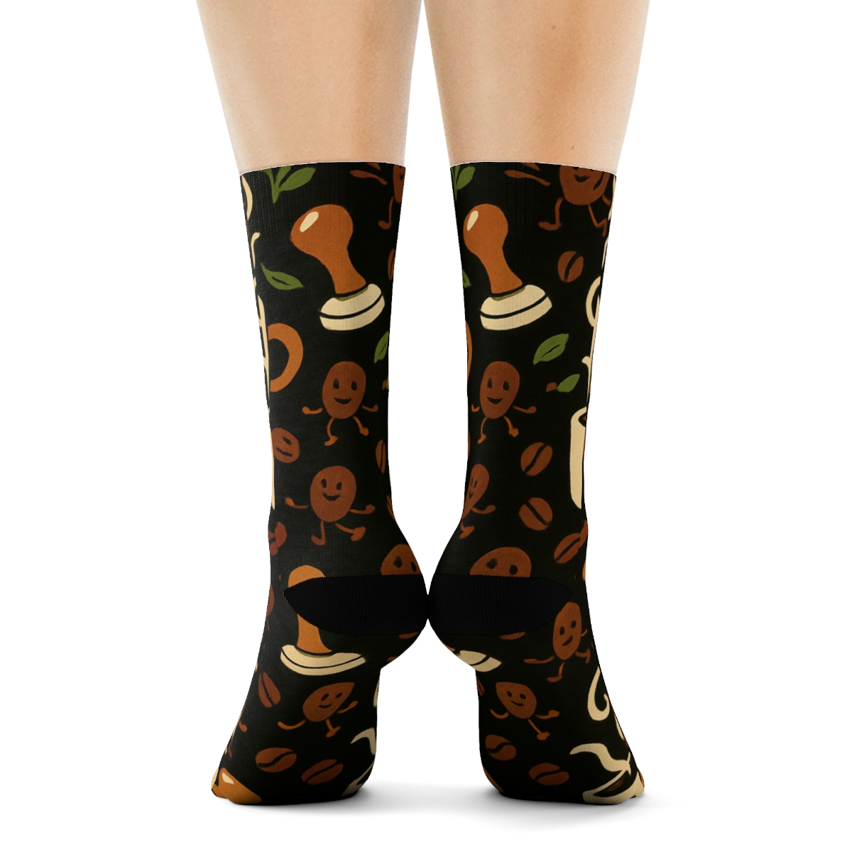 Barista-Grade Steaming Mug Carnival Pattern comfortable cotton crew socks