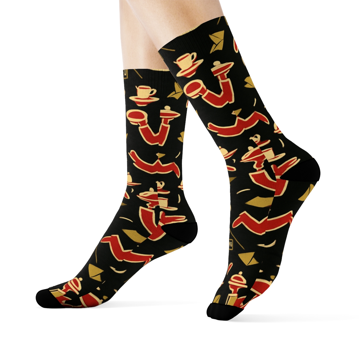 Waiter Tray Juggle Tessellation In Cherry Red premium sports crew socks