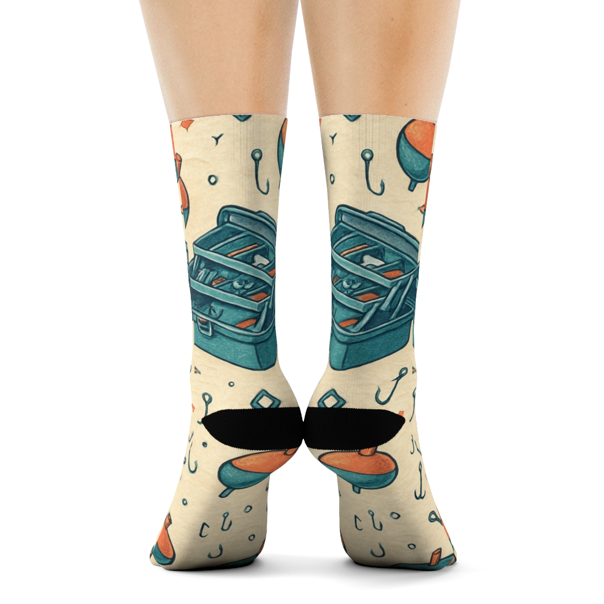 Tackle Box Lattice With Fisher Charm soft everyday crew socks