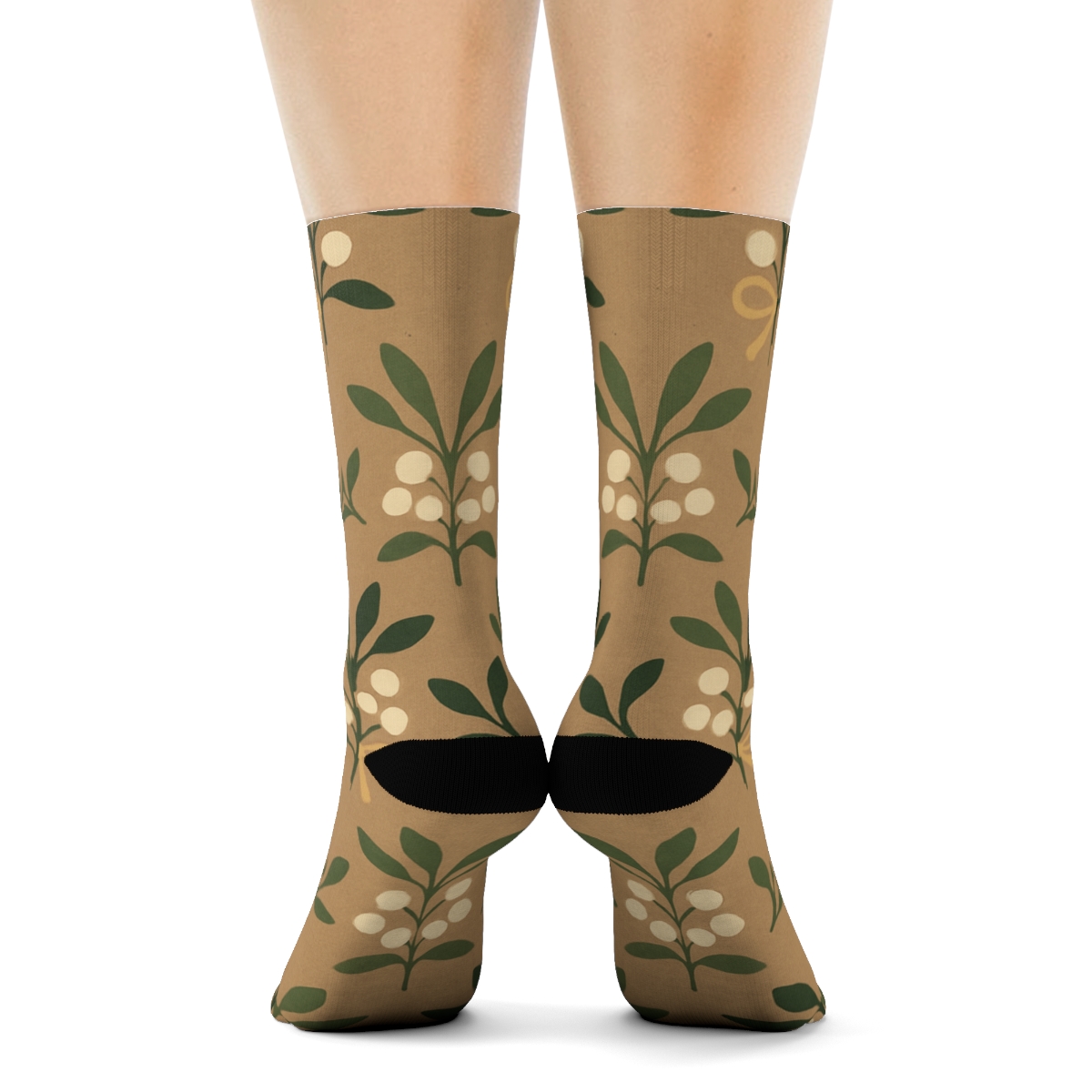 Garland Bands With Mistletoe Ribbon Repeat unique graphic crew socks
