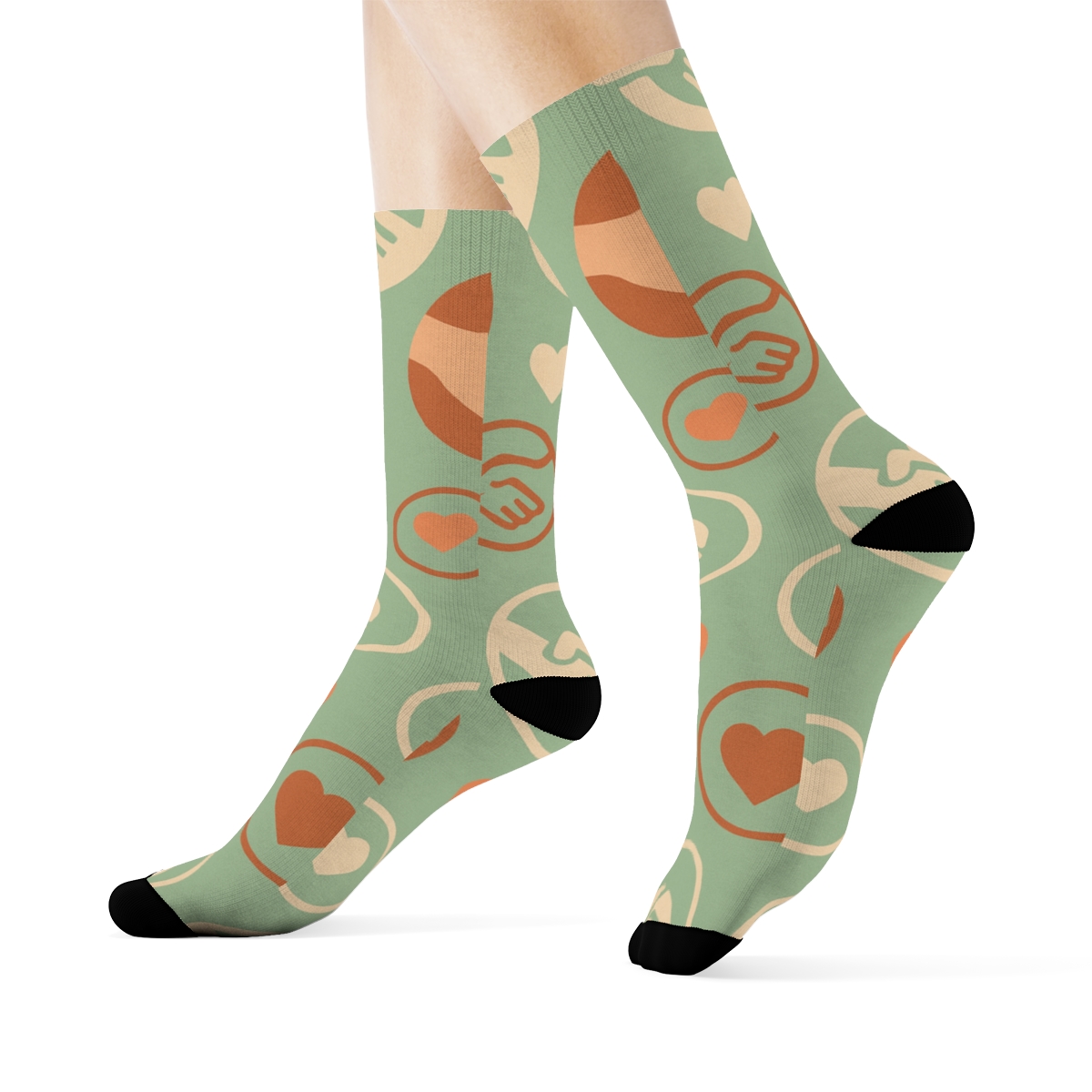 Community Network Social Worker Mosaic stylish athletic crew socks