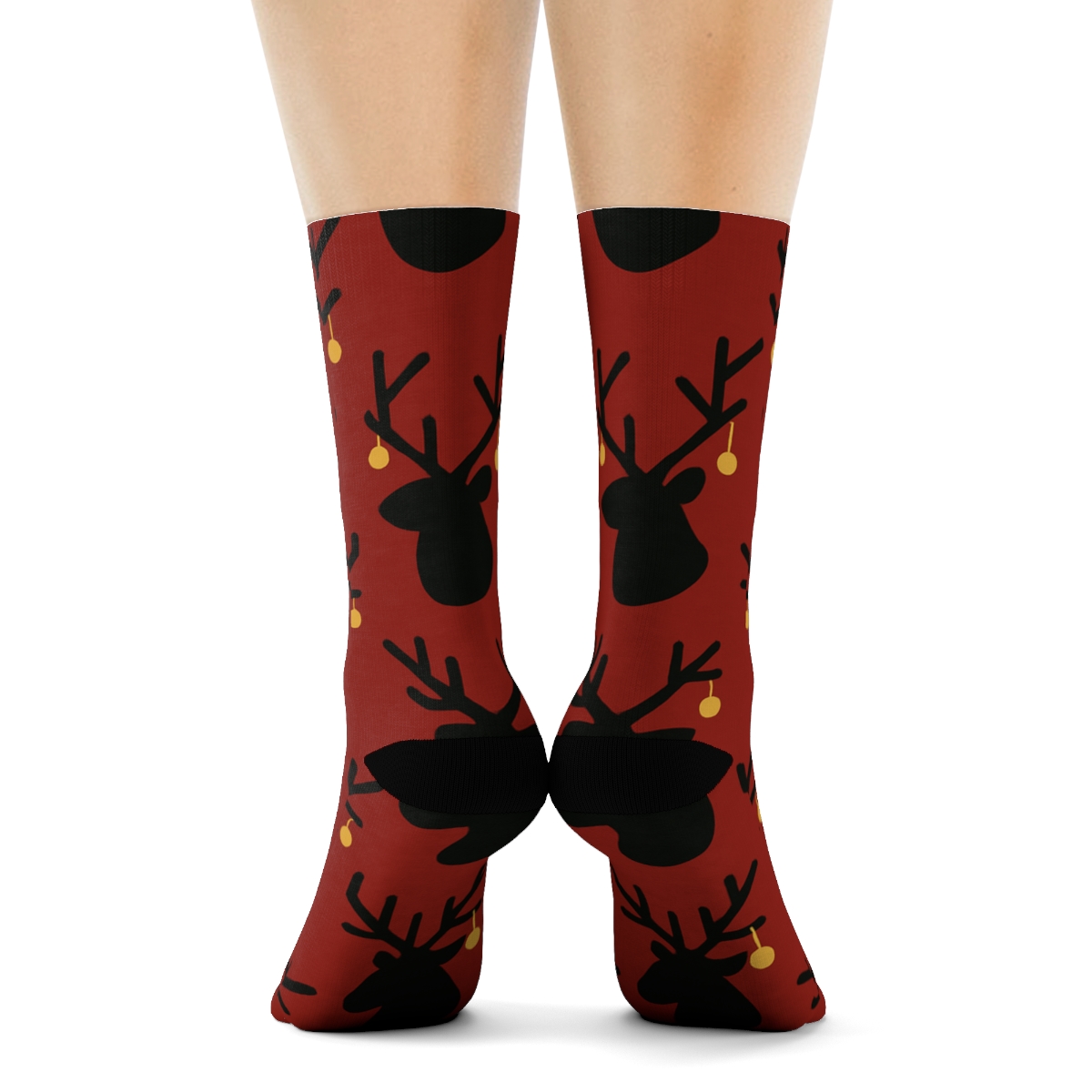 Reindeer Jazz Pop Silhouette Grid personalized crew socks