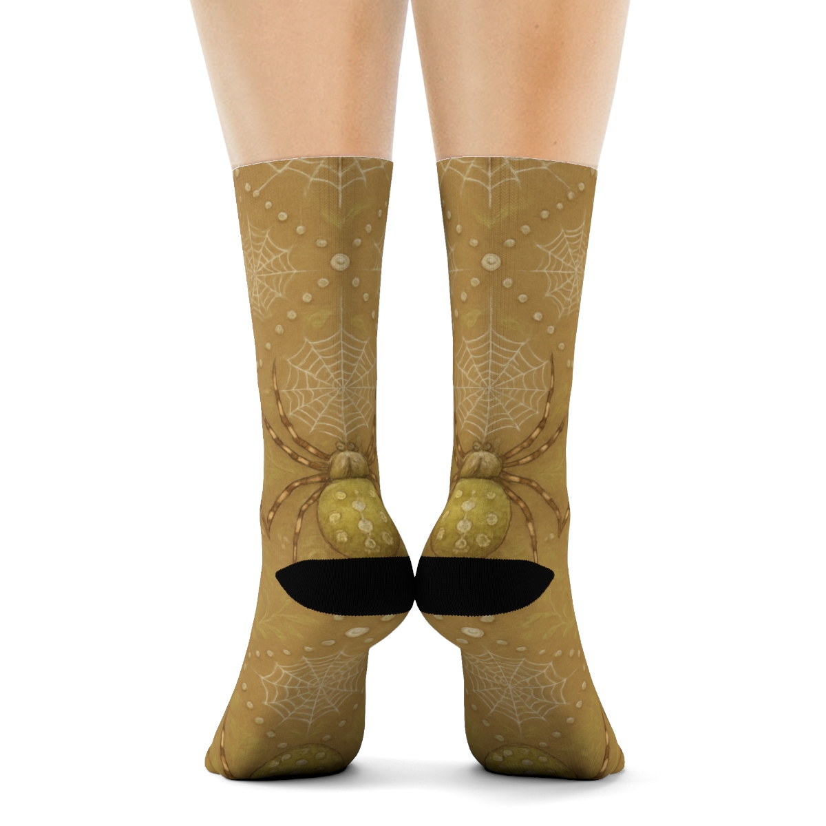 Botanical Tile Garden With Spider Spotlight personalized crew socks