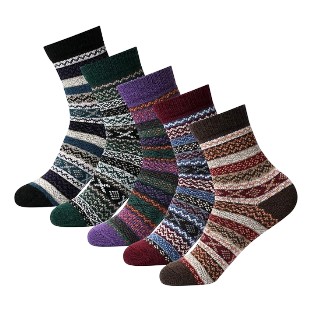 Textured Blend Crew Pattern Style Socks