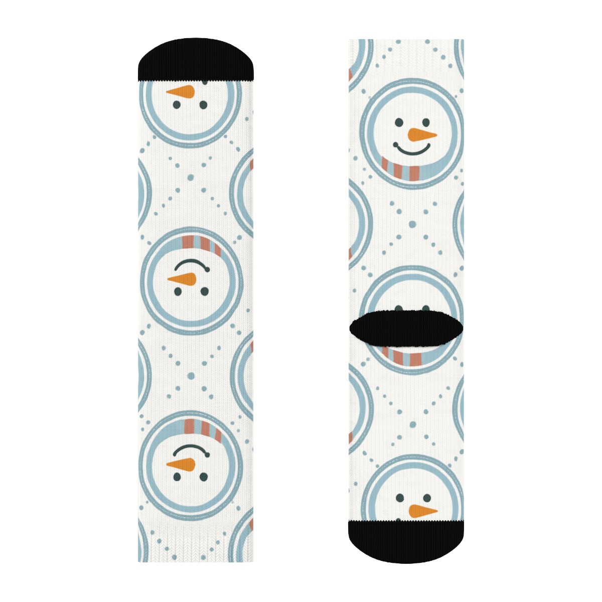 Xmas Snowman Medallion Lattice custom crew socks