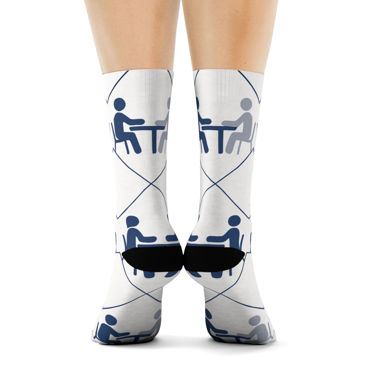 Diagonal Lattice With Occupational Therapist Session Silhouettes personalized crew socks