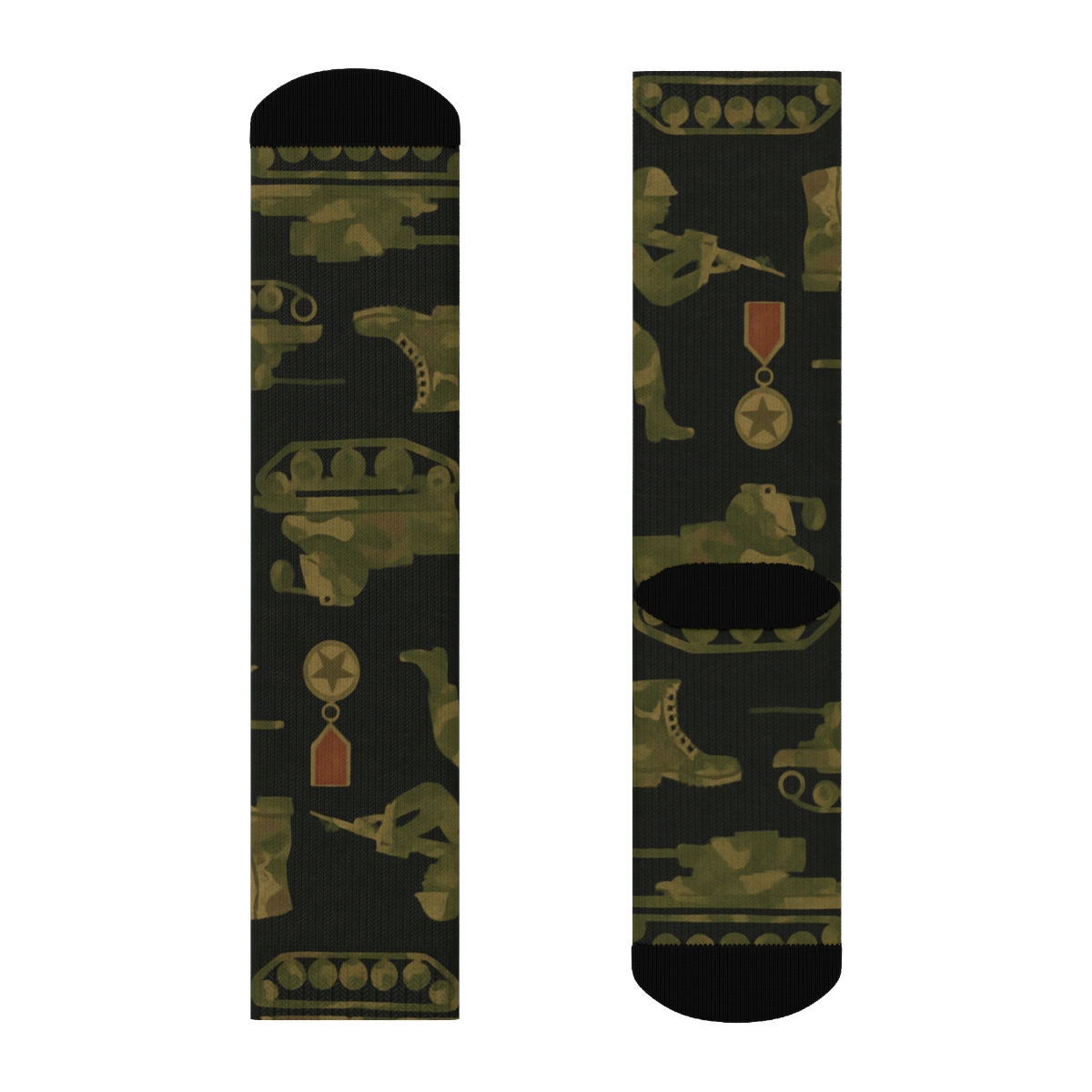 Camouflage Lattice Soldier Collage personalized crew socks
