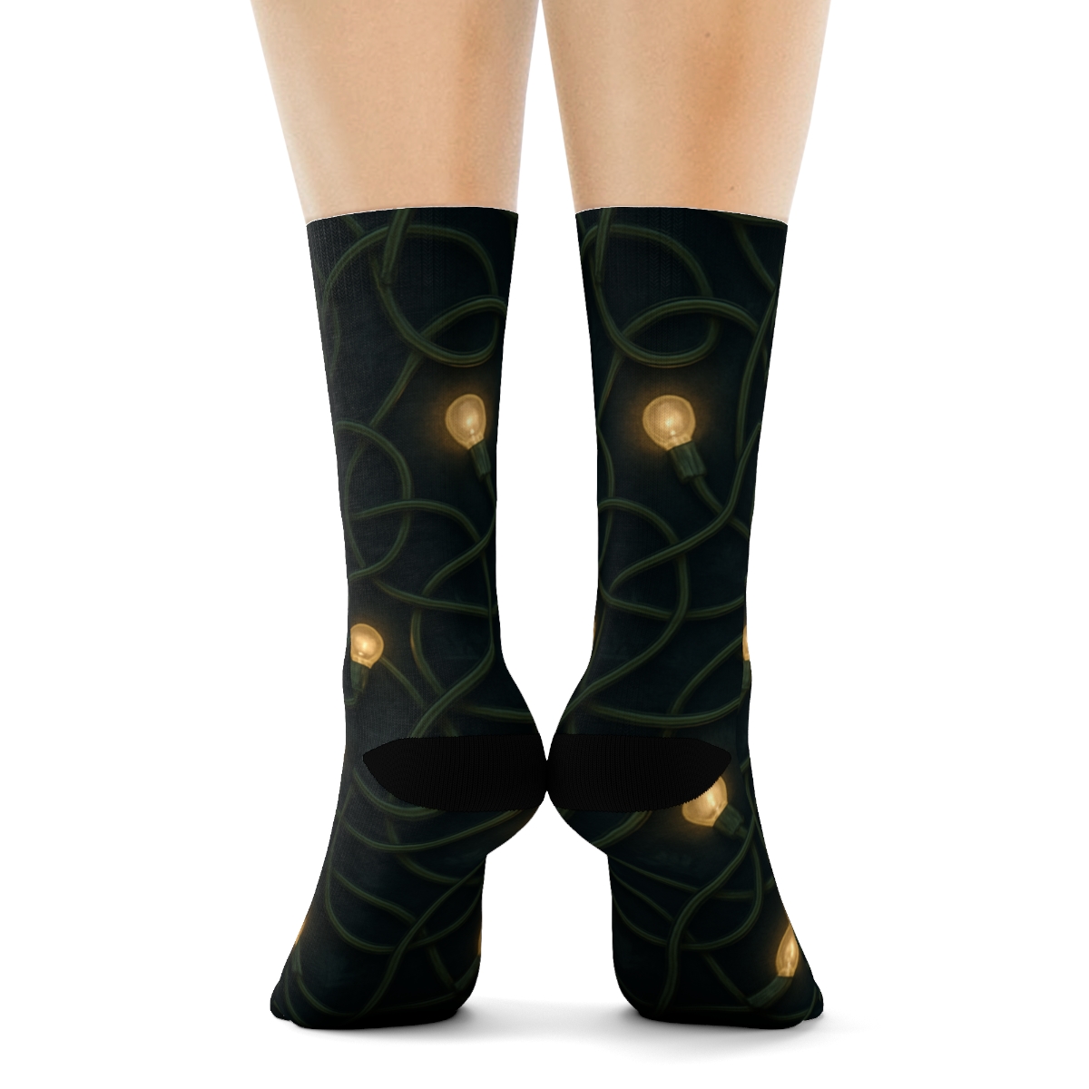 Tangled Cord Night Garden soft everyday crew socks