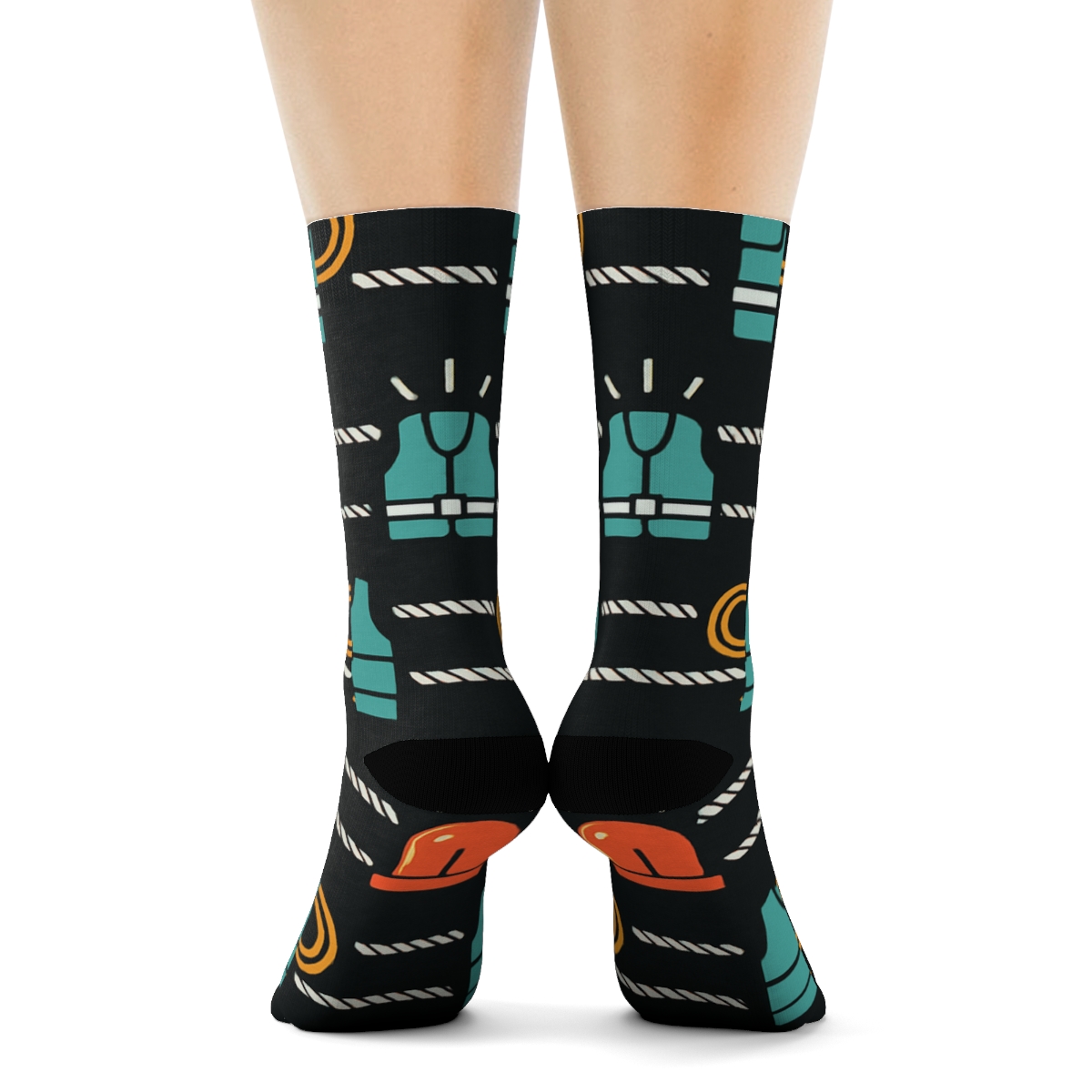 Rescue Worker-Grade Beacon And Rope Band Lattice comfortable cotton crew socks