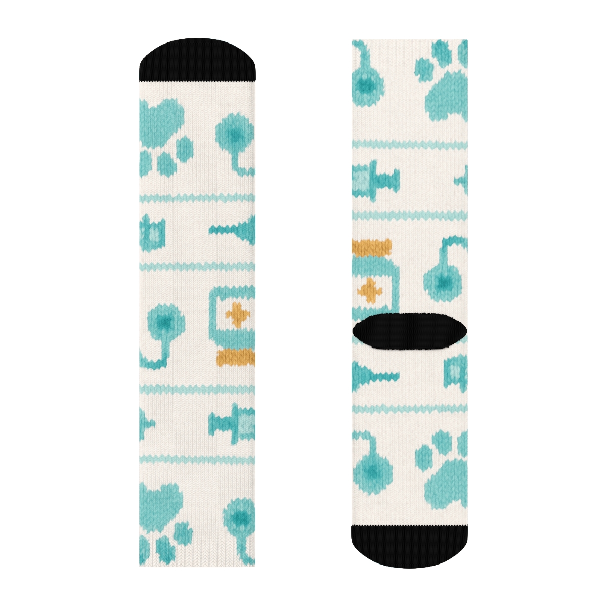 Knitted Clinic Bands, Veterinary Technician Edition stylish athletic crew socksKnitted Clinic Bands, Veterinary technician Edition Crew Socks - Image 2