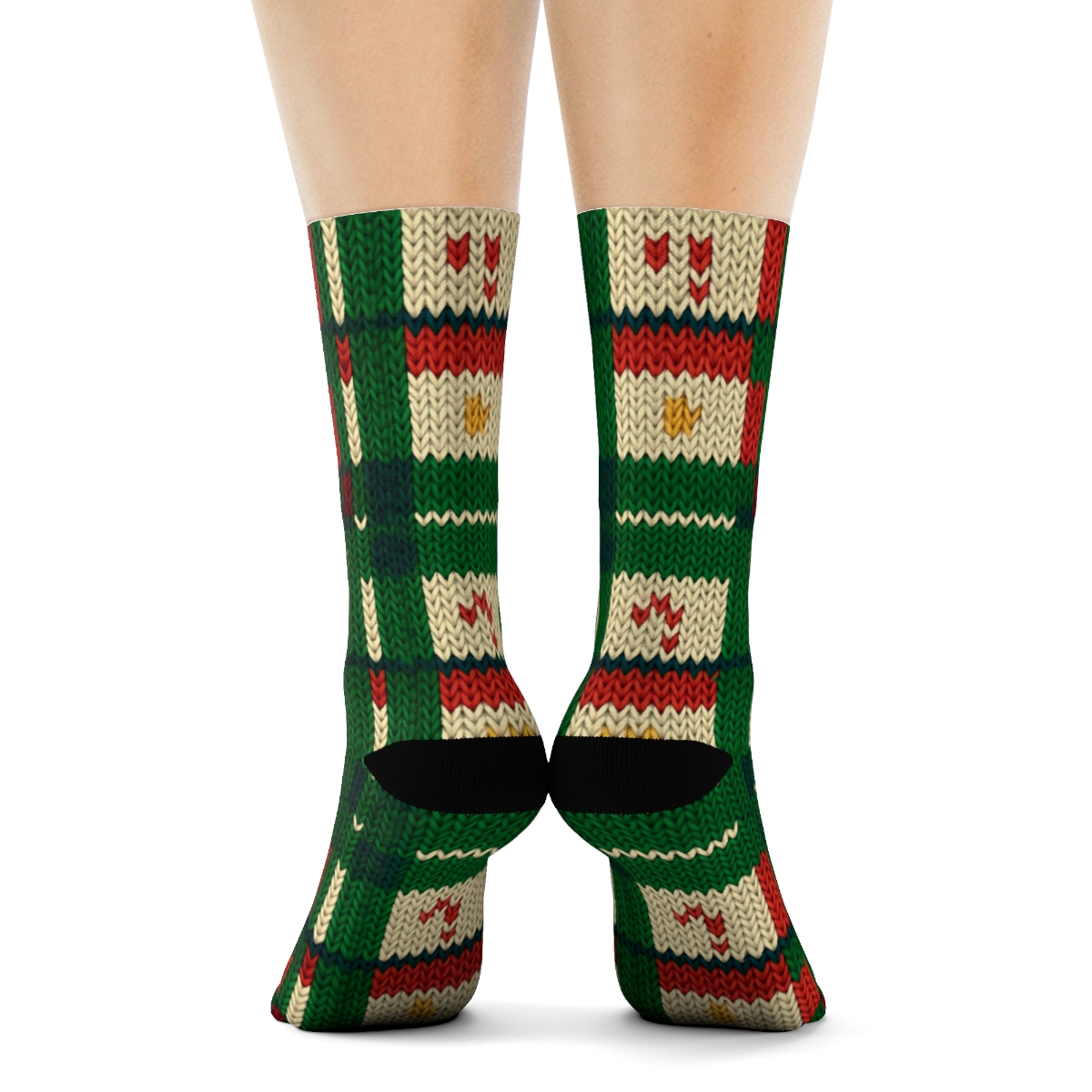Festive Plaid Holiday Blanket designer printed crew socks