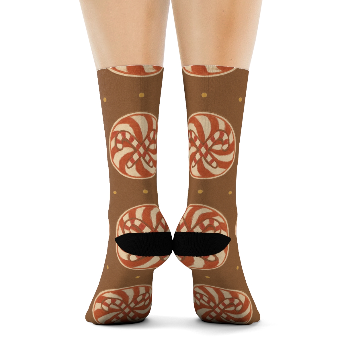 Peppermint Medallions With Candy Canes Centerpiece custom crew socks