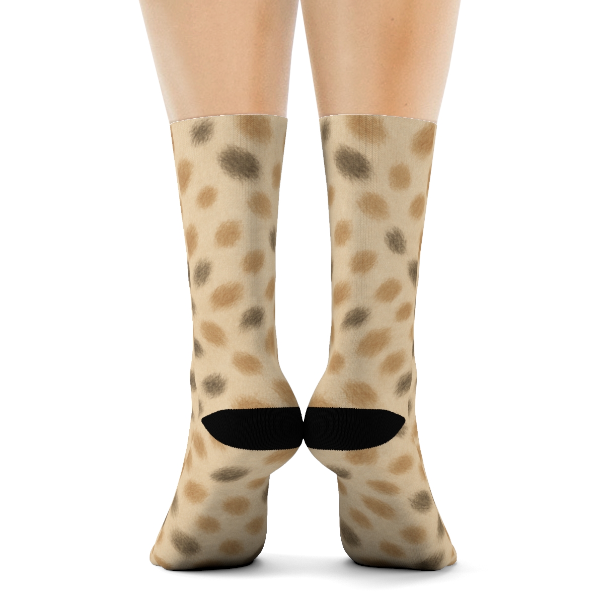 Charcoal Fur Lattice Texture designer printed crew socks