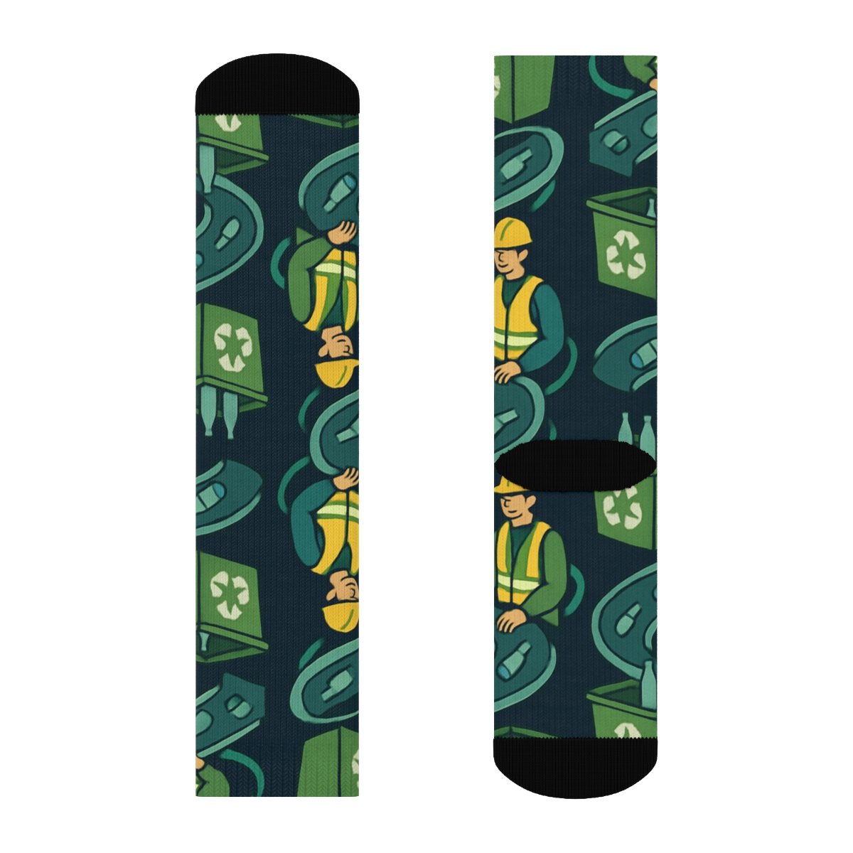 Starlit Shift Grid For Recycling Plant Worker Teams unique graphic crew socks