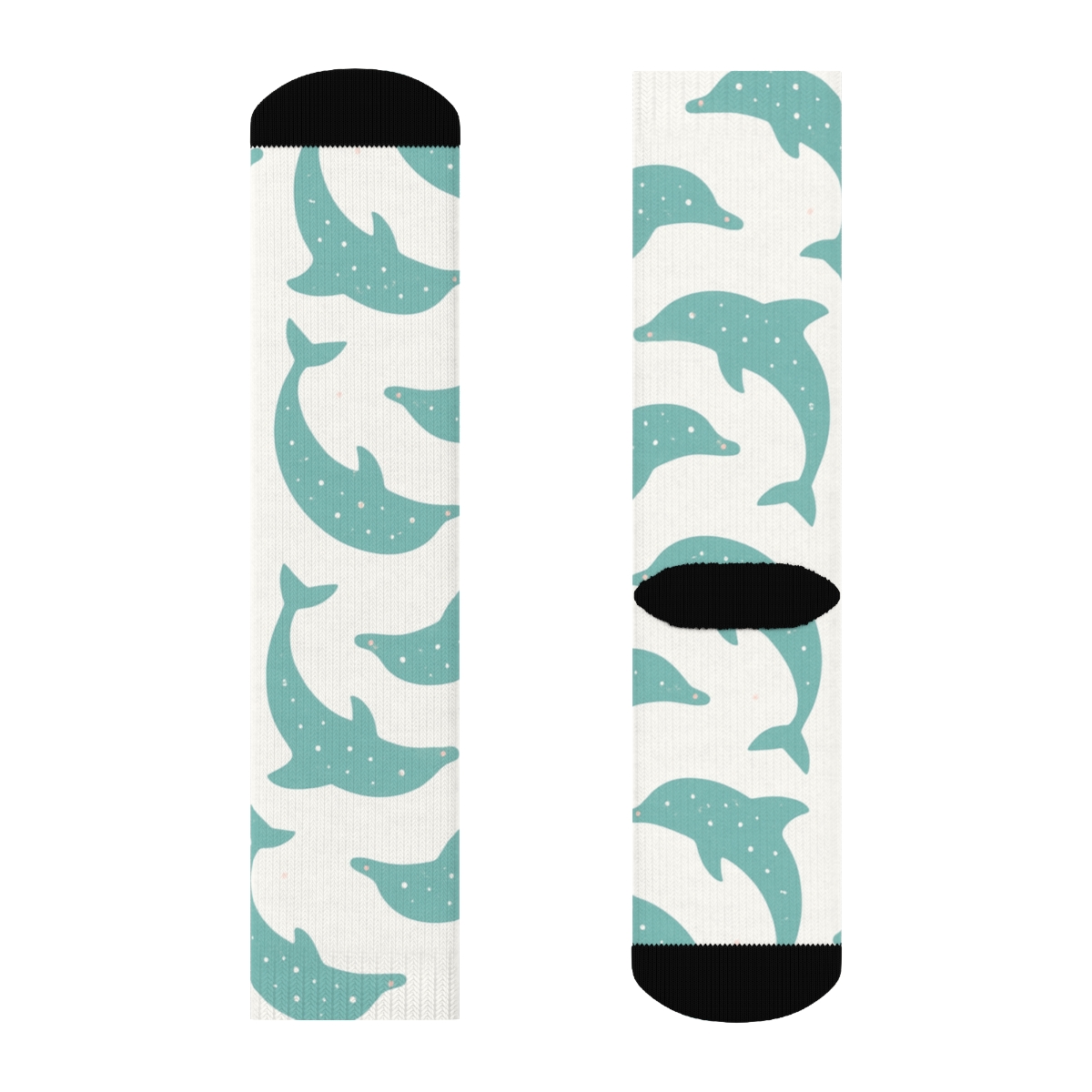 Minimalist Grid With Dolphin Silhouettes unique graphic crew socks