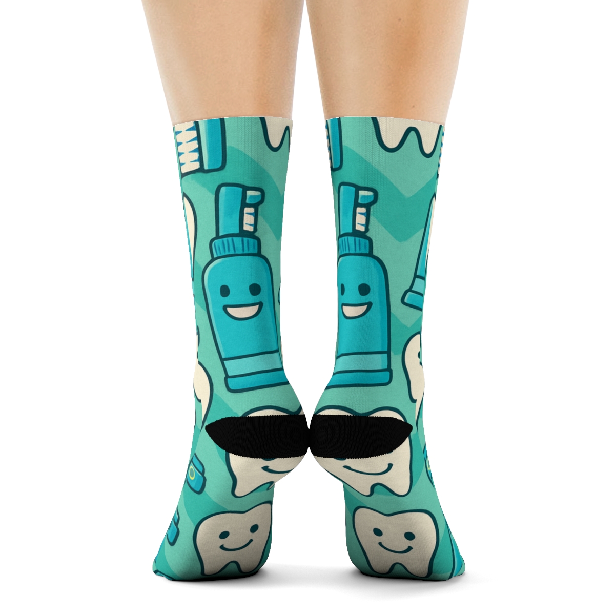 Dentist Toothbrush Chevron Parade custom crew socks