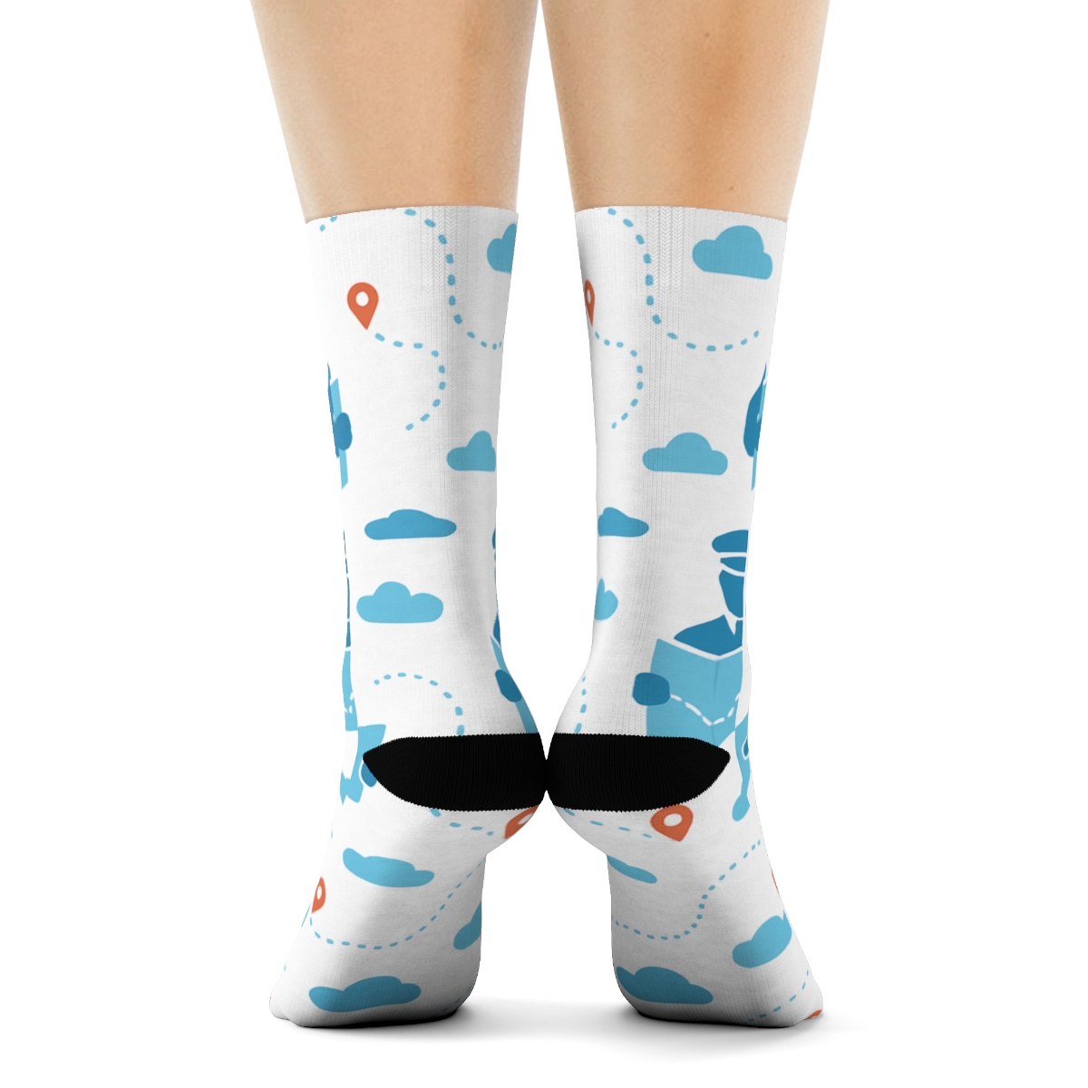 Cloud Chart With Pilot Motif trendy patterned crew socks