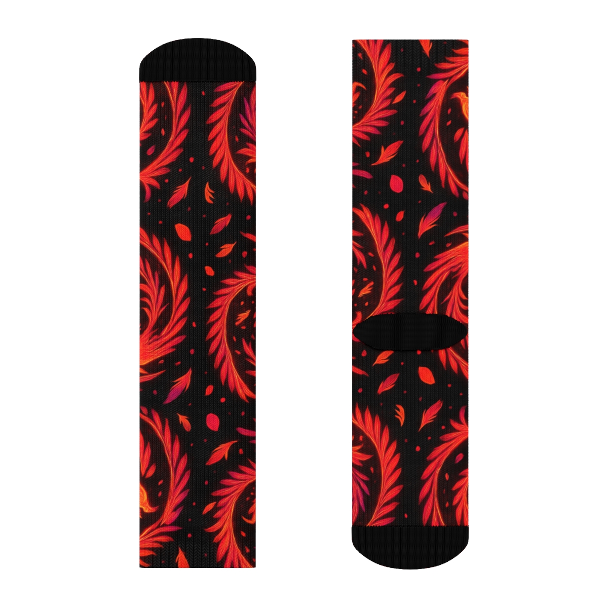 Fantasy Firebird Spiral Constellations On Black stylish athletic crew socks
