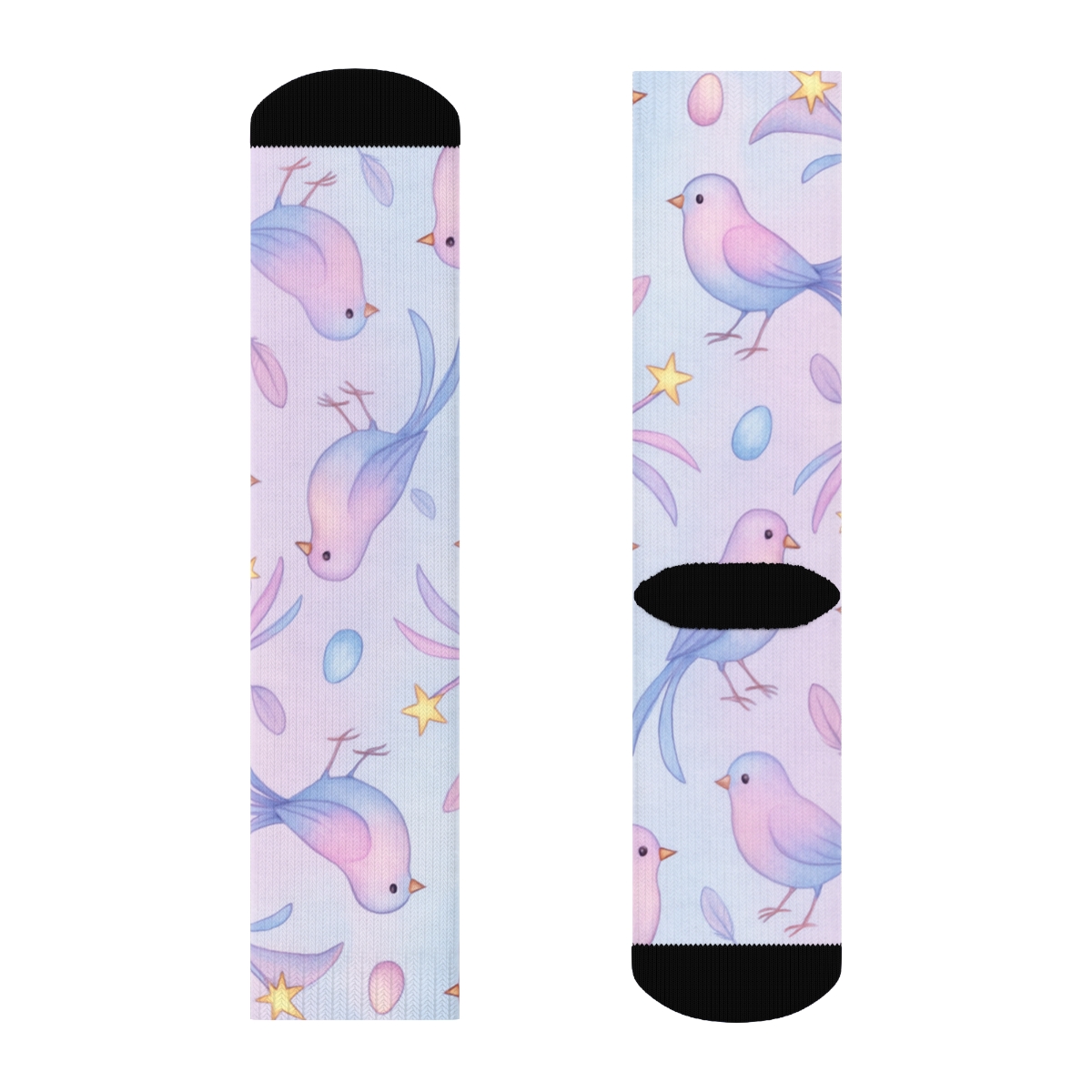 Fantasy Sky Flock Scatter On Pastel Gradient comfortable cotton crew socks