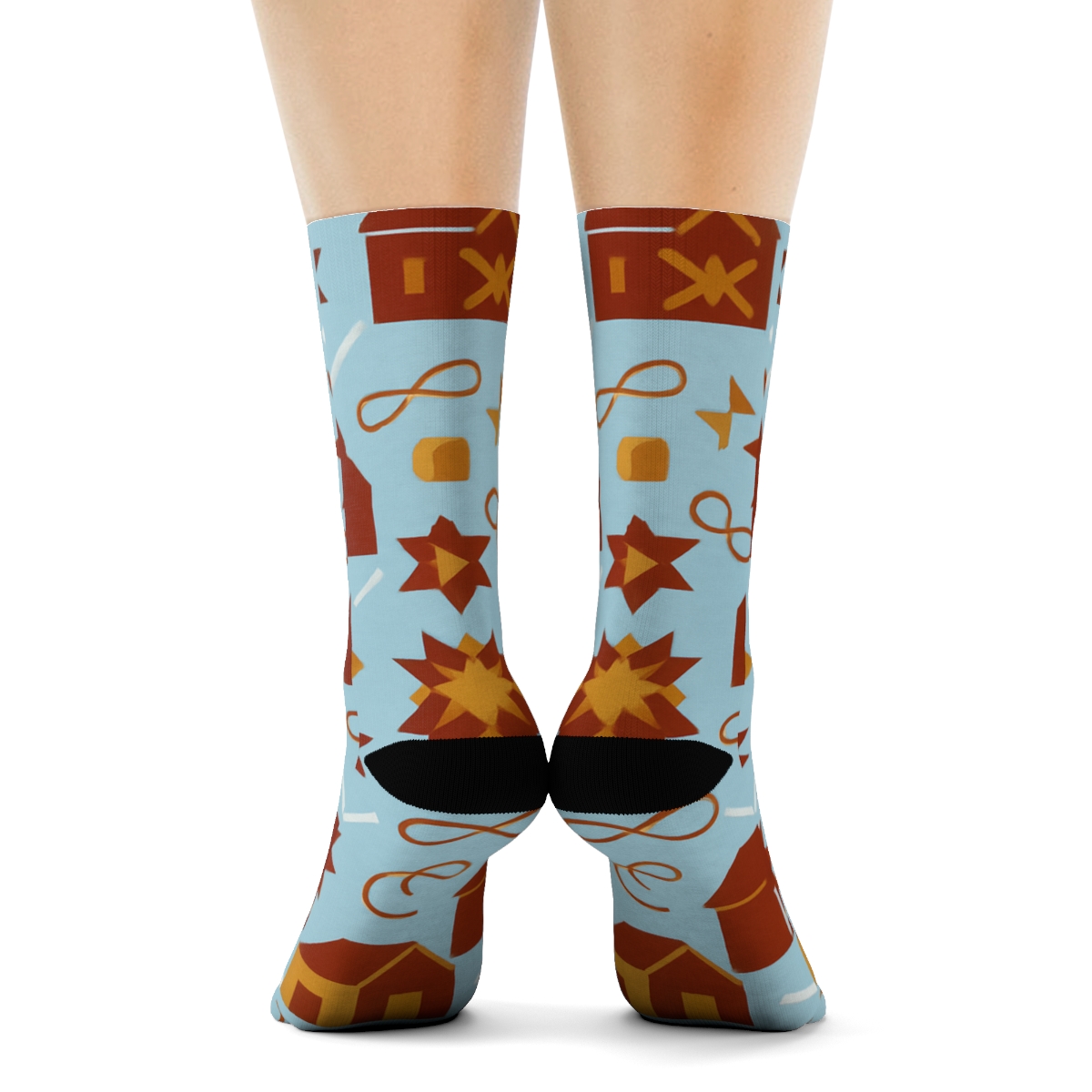 Barn Quilt Tessellation, Rancher Edition custom crew socks