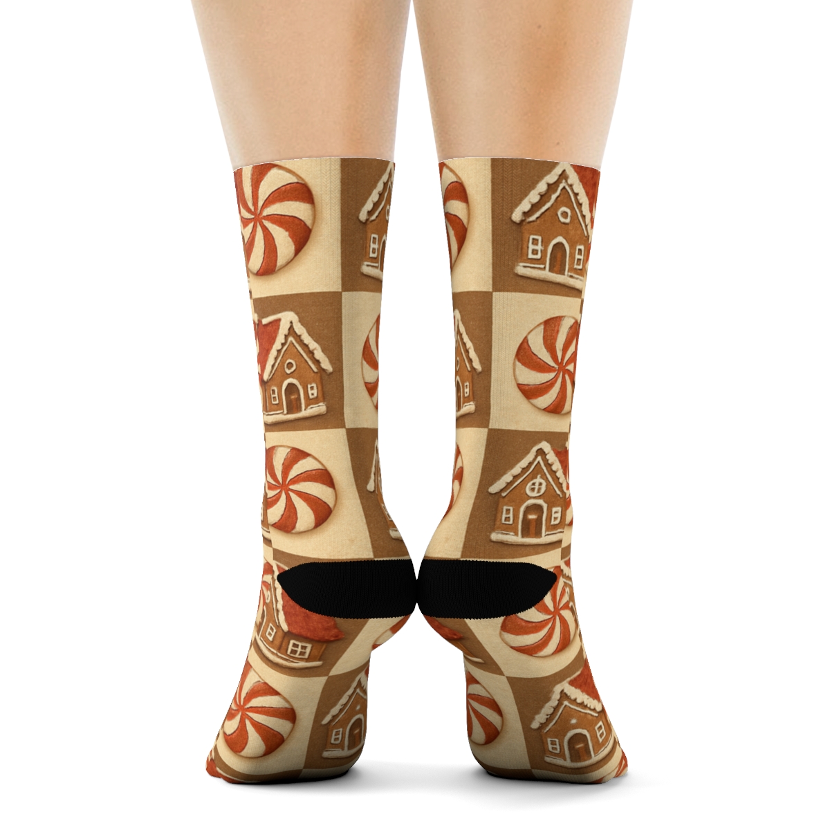 Candy Cottage Holiday Checkerboard soft everyday crew socks