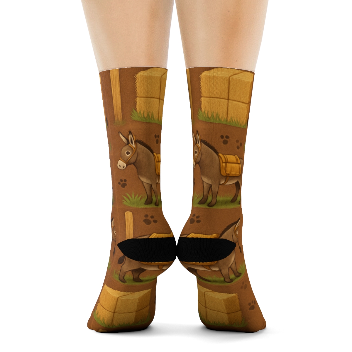 Tapestry Tile Donkey Collage personalized crew socks