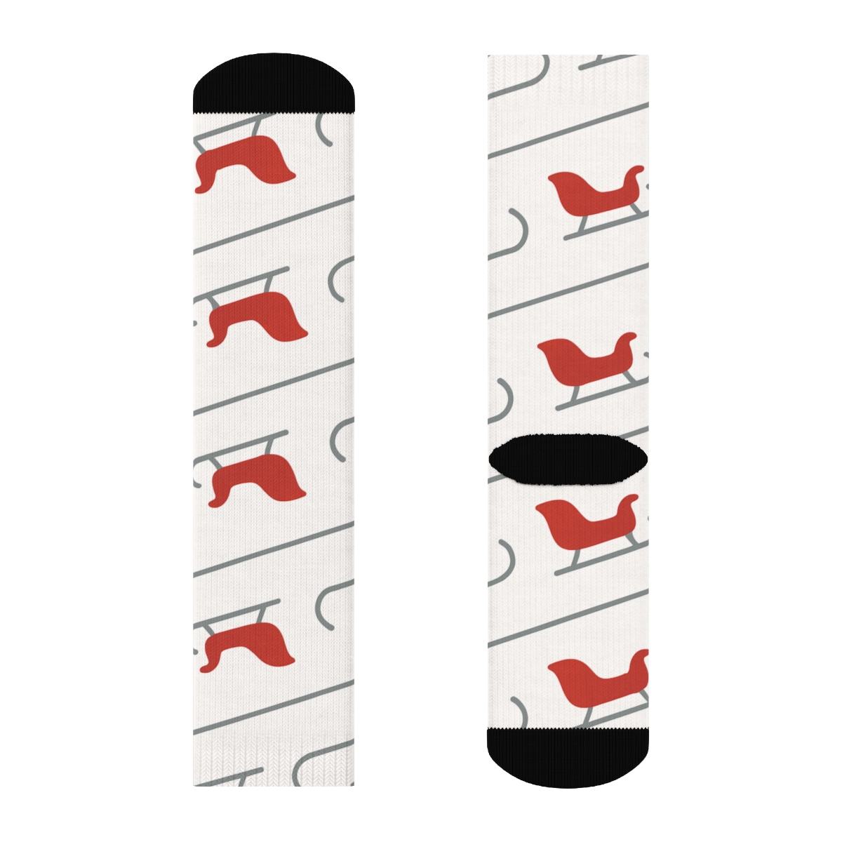 Minimal Runner Lines With Sleigh Icons custom crew socks