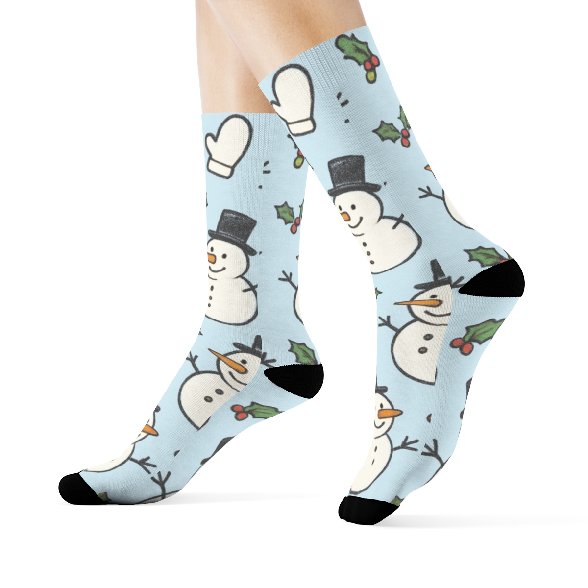 Snowman Scatter Holiday Pattern stylish athletic crew socks