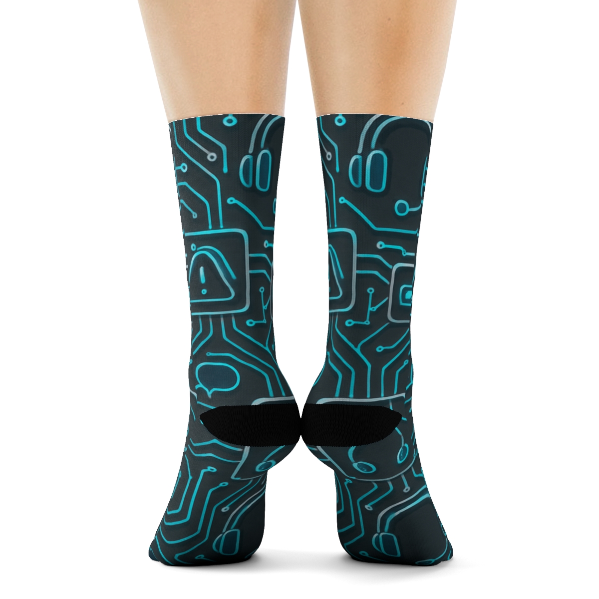 It Support Specialist Circuit Echo Grid unique graphic crew socks