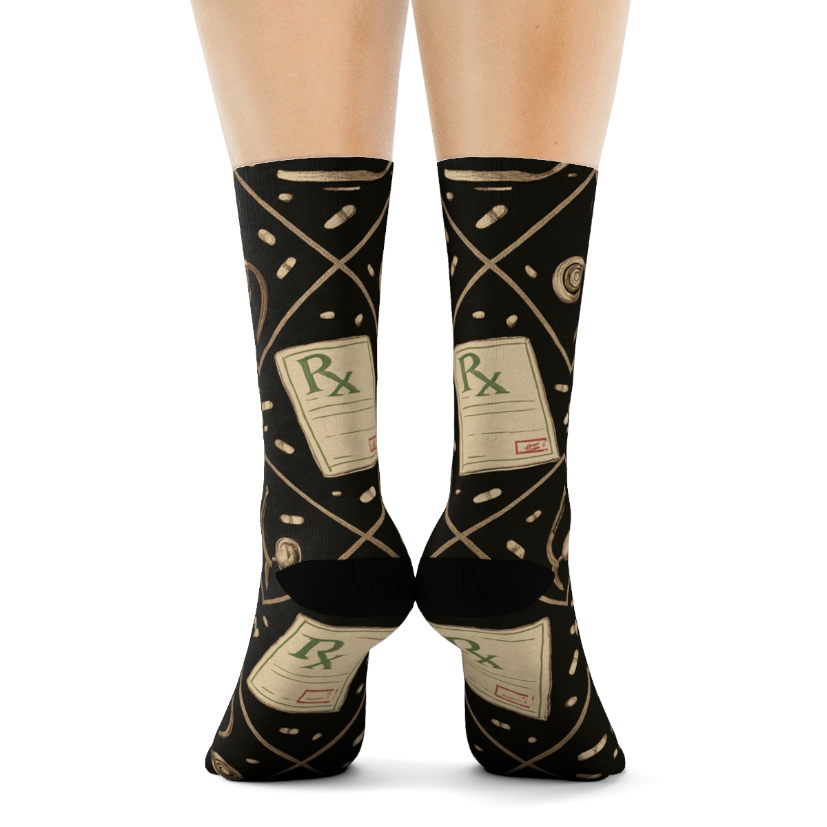 Prescription Pad Lattice For Pharmacist Study premium sports crew socks