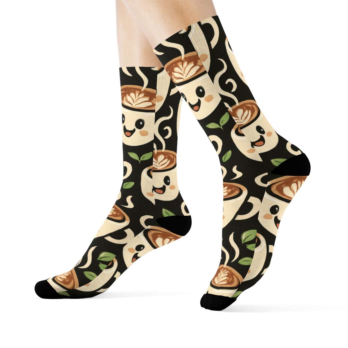 Latte Art Lattice Barista Crafted soft everyday crew socks